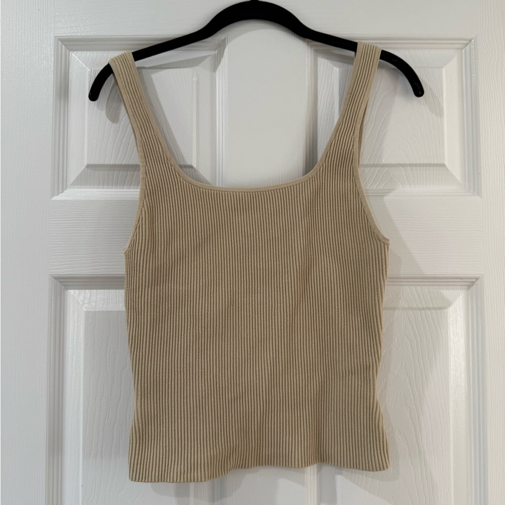 Babaton Ribbed Tan Tank Top